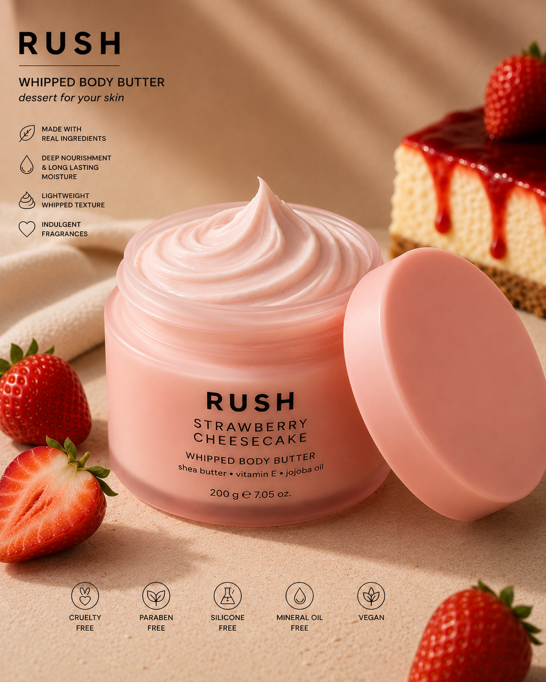 Strawberry Cheesecake Whipped Body Butter
